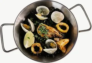 Clam hotpot food, wide PNG with transparent background, real photo cutout