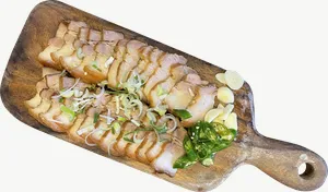 Grilled fish platter food PNG with transparent background, real photo cutout
