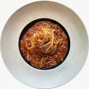 Kimchi stew food, plated PNG with transparent background, real photo cutout