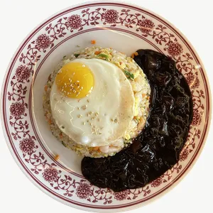 Rice bowl food PNG with transparent background, real photo cutout
