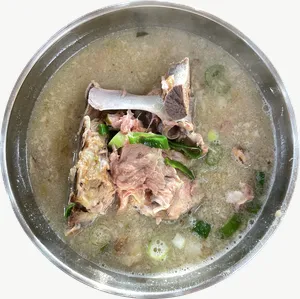Seolleongtang food, plated PNG with transparent background, real photo cutout