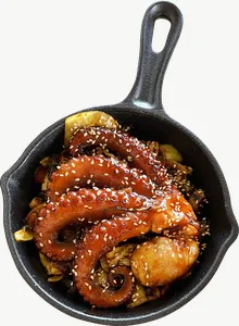 Spicy stir fry food PNG with transparent background, real photo cutout