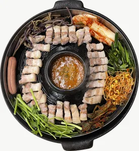 Ssam grill food PNG with transparent background, real photo cutout