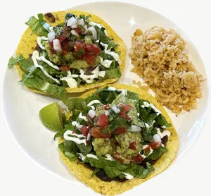 Taco plate food PNG with transparent background, real photo cutout