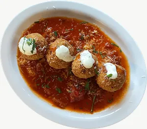 Tteokbokki food, plated PNG with transparent background, real photo cutout