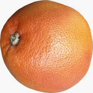 Grapefruit, whole PNG with transparent background, real photo cutout