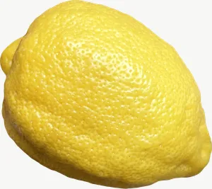 Lemon, whole PNG with transparent background, real photo cutout