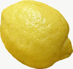 Lemon, halved PNG with transparent background, real photo cutout
