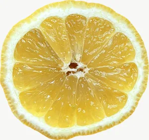 Lemon slice PNG with transparent background, real photo cutout