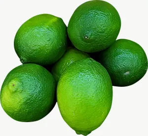 Lime cluster PNG with transparent background, real photo cutout