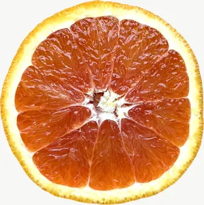 Orange slice, halved PNG with transparent background, real photo cutout