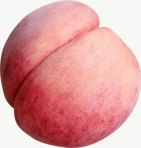 Peach, halved PNG with transparent background, real photo cutout