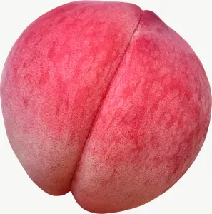 Peach, close-up PNG with transparent background, real photo cutout