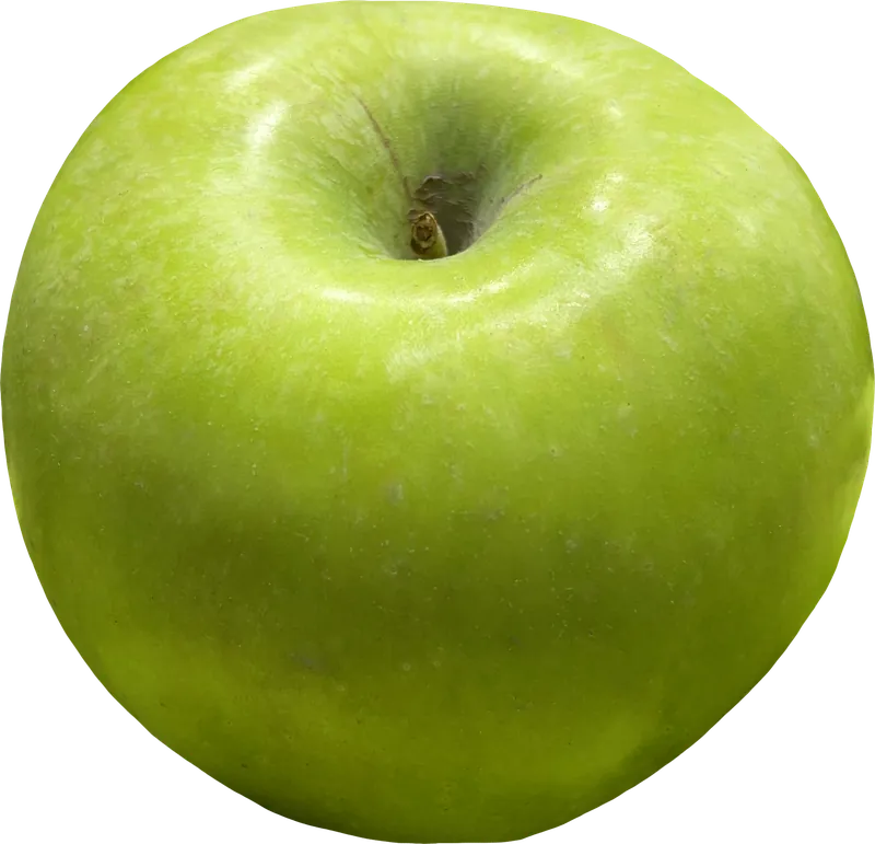 Green apple PNG with transparent background, real photo cutout