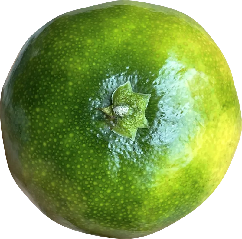 Green tangerine PNG with transparent background, real photo cutout