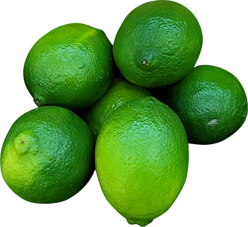 Lime cluster PNG with transparent background, real photo cutout