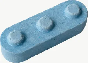 Blue brick candy PNG with transparent background, real photo cutout