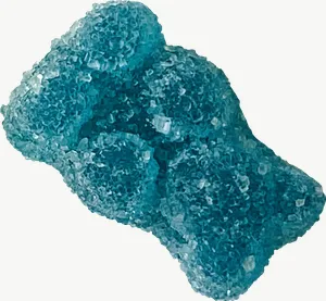 Blue gummy bear candy PNG with transparent background, real photo cutout