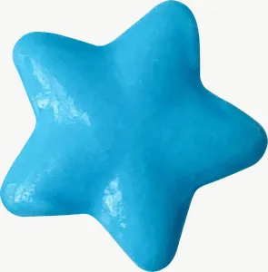 Blue star gummy candy PNG with transparent background, real photo cutout