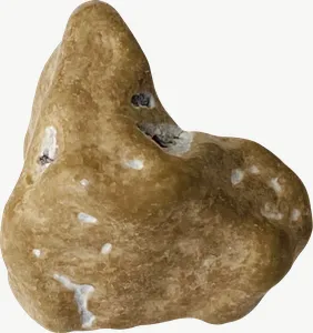 Brown rock candy PNG with transparent background, real photo cutout