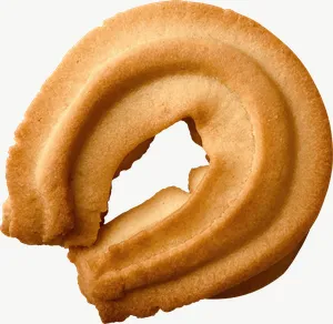 Butter cookie candy PNG with transparent background, real photo cutout