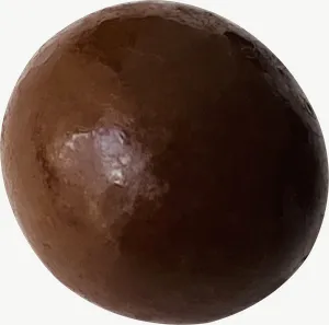 Chocolate candy ball, single piece PNG with transparent background, real photo cutout