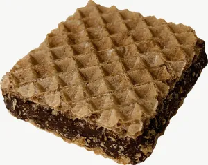 Chocolate wafer cookie candy PNG with transparent background, real photo cutout