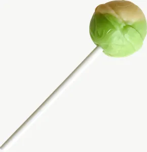 Green lollipop candy PNG with transparent background, real photo cutout
