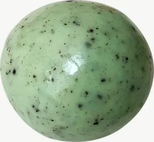 Green speckled candy ball, single piece PNG with transparent background, real photo cutout