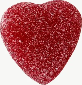 Heart gummy candy, cluster PNG with transparent background, real photo cutout