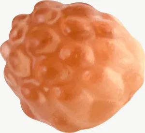 Orange gummy berry candy, cluster PNG with transparent background, real photo cutout