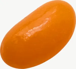Orange jelly bean candy PNG with transparent background, real photo cutout