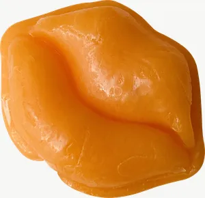 Orange lips gummy candy PNG with transparent background, real photo cutout