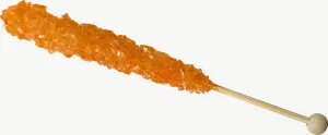Orange rock candy stick PNG with transparent background, real photo cutout