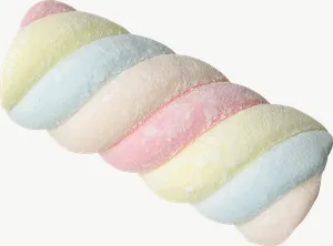 Pastel twisted marshmallow candy, wide PNG with transparent background, real photo cutout