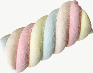 Pastel twisted marshmallow candy, wide, close-up PNG with transparent background, real photo cutout