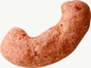 Pink cashew cookie candy, wide PNG with transparent background, real photo cutout