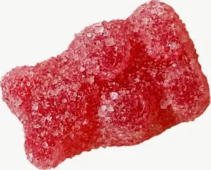 Pink gummy bear candy PNG with transparent background, real photo cutout