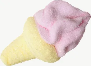 Pink ice cream cone candy, pale PNG with transparent background, real photo cutout