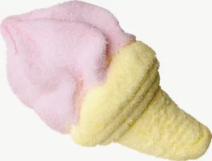 Pink ice cream cone candy, single piece PNG with transparent background, real photo cutout