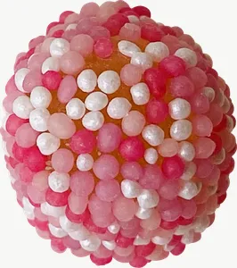Pink sprinkle candy ball, single piece PNG with transparent background, real photo cutout