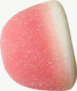 Pink sugar drop candy, single piece PNG with transparent background, real photo cutout