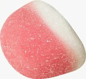 Pink white gummy candy PNG with transparent background, real photo cutout