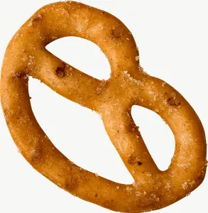 Pretzel candy, round PNG with transparent background, real photo cutout