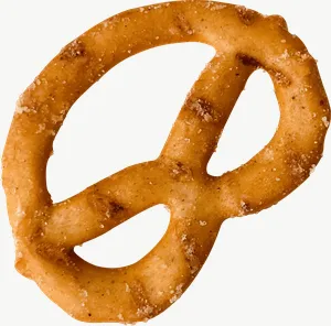 Pretzel candy, single piece PNG with transparent background, real photo cutout