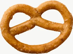 Pretzel candy, wide PNG with transparent background, real photo cutout