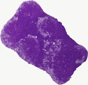 Purple gummy bear candy, vivid PNG with transparent background, real photo cutout