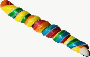 Rainbow candy stick PNG with transparent background, real photo cutout