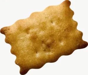 Square cracker candy, single piece PNG with transparent background, real photo cutout