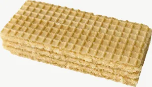 Wafer cookie candy, wide, close-up PNG with transparent background, real photo cutout